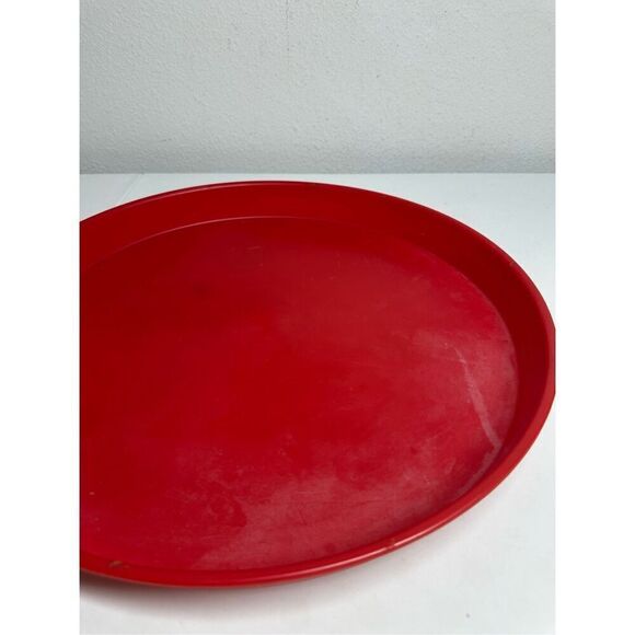 Vintage Midland MFG CO Ft. Smith Arkansas RED ROUND SERVING TRAY 16” diameter - Picture 10 of 10